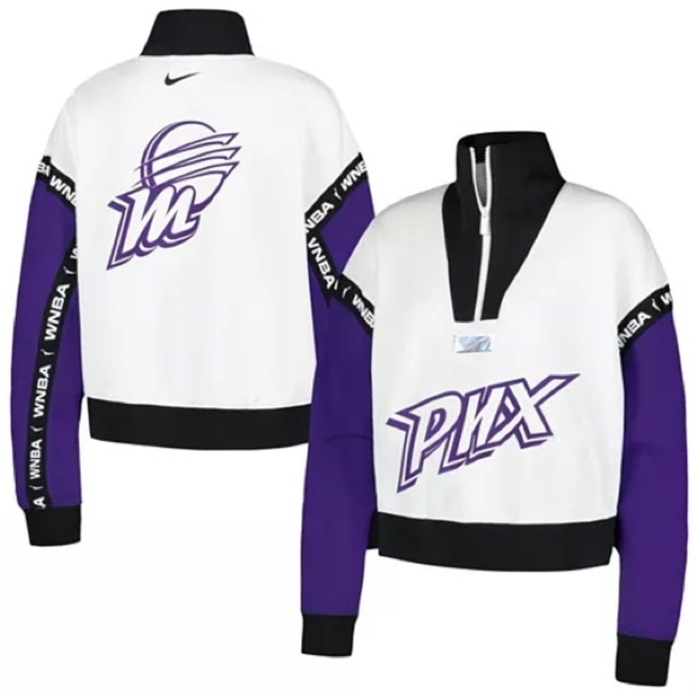 Nike Women’s Large White & Purple PHX WNBA Half-Zip Pullover‎
